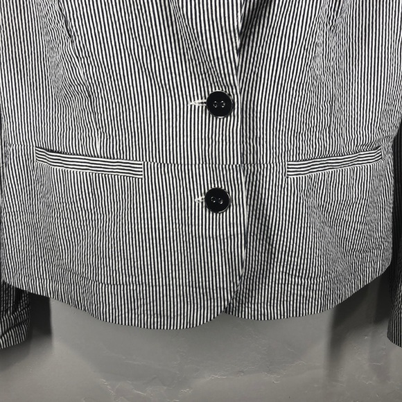 Sandro navy stripe sear-sucker blazer size large - Picture 3 of 9